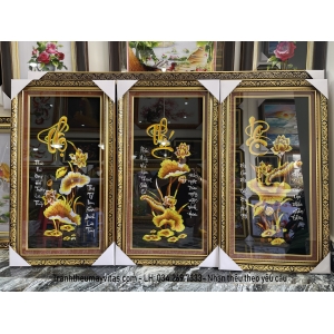 TRANH THÊU MÁY PHÚC LỘC THỌ 30x50 TRANH THÊU MÁY PHÚC LỘC THỌ 30x50