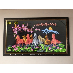 TRANH THÊU MÁY MÃ ĐÁO THÀNH CÔNG 80x120