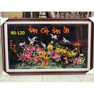 TRANH THÊU MÁY TÂN GIA HOA  MẪU ĐƠN