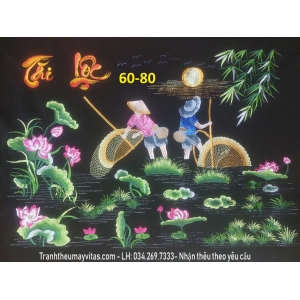TRANH THÊU MÁY PHONG CẢNH TÀI LỘC 60x80 TRANH THÊU MÁY PHONG CẢNH TÀI LỘC 60x80