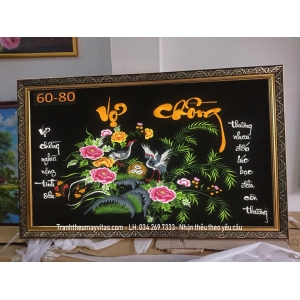 TRANH THÊU MÁY VỢ CHỒNG 60x80
