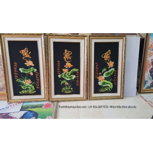 TRANH THÊU MÁY PHÚC LỌC THỌ 30x50 TRANH THÊU MÁY PHÚC LỌC THỌ 30x50