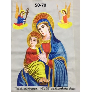 TRANH THÊU MÁY ĐỨC MẸ 50x70 TRANH THÊU MÁY ĐỨC MẸ 50x70