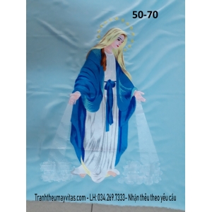 TRANH THÊU MÁY ĐỨC MẸ MARIA 50x70 TRANH THÊU MÁY ĐỨC MẸ MARIA 50x70