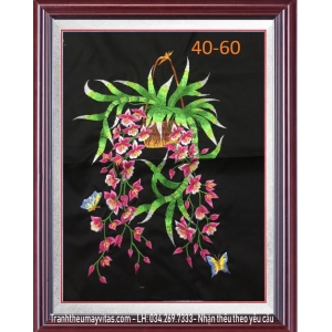 TRANH THÊU MÁY CÁC LOẠI HOA 40x60