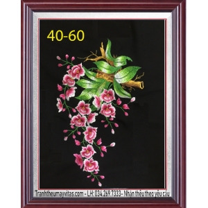 TRANH THÊU MÁY CÁC LOẠI HOA 40x60