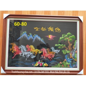 TRANH THÊU MÁY MÃ ĐÁO THÀNH CÔNG KT 60x80 TRANH THÊU MÁY MÃ ĐÁO THÀNH CÔNG KT 60x80