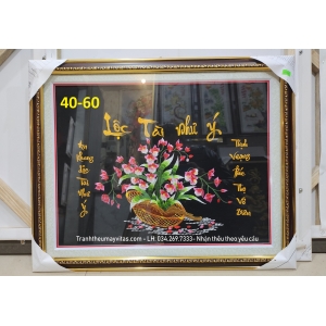 TRANH THÊU MÁY CÁC LOẠI HOA 40x60
