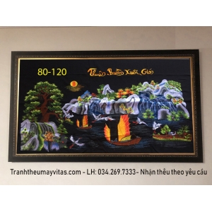 TRANH THÊU MÁY THUẬN BUỒM XUÔI GIÓ 80x120 TRANH THÊU MÁY THUẬN BUỒM XUÔI GIÓ 80x120