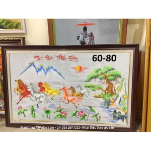 TRANH THÊU MÁY MÃ ĐÁO THÀNH CÔNG KT 60x80 TRANH THÊU MÁY MÃ ĐÁO THÀNH CÔNG KT 60x80