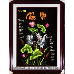 TRANH THÊU MÁY CHA MẸ 50x70