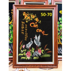 TRANH THÊU MÁY CHA MẸ 50x70 TRANH THÊU MÁY CHA MẸ 50x70
