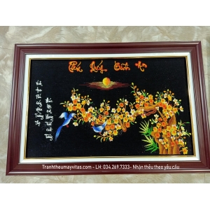 TRANH THÊU MÁY CÂY MAI 60x80 TRANH THÊU MÁY CÂY MAI 60x80