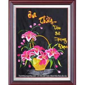 TRANH THÊU MÁY NGÀY NHÀ GIÁO ƠN THẦY 40x60 TRANH THÊU MÁY NGÀY NHÀ GIÁO ƠN THẦY 40x60