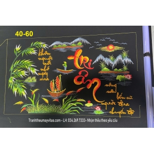 TRANH THÊU MÁY NGÀY NHÀ GIÁO TRI ÂN 40x60