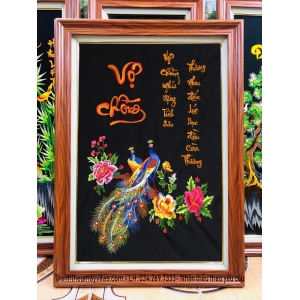 TRANH THÊU MÁY VỢ CHỒNG 50x70 TRANH THÊU MÁY VỢ CHỒNG 50x70